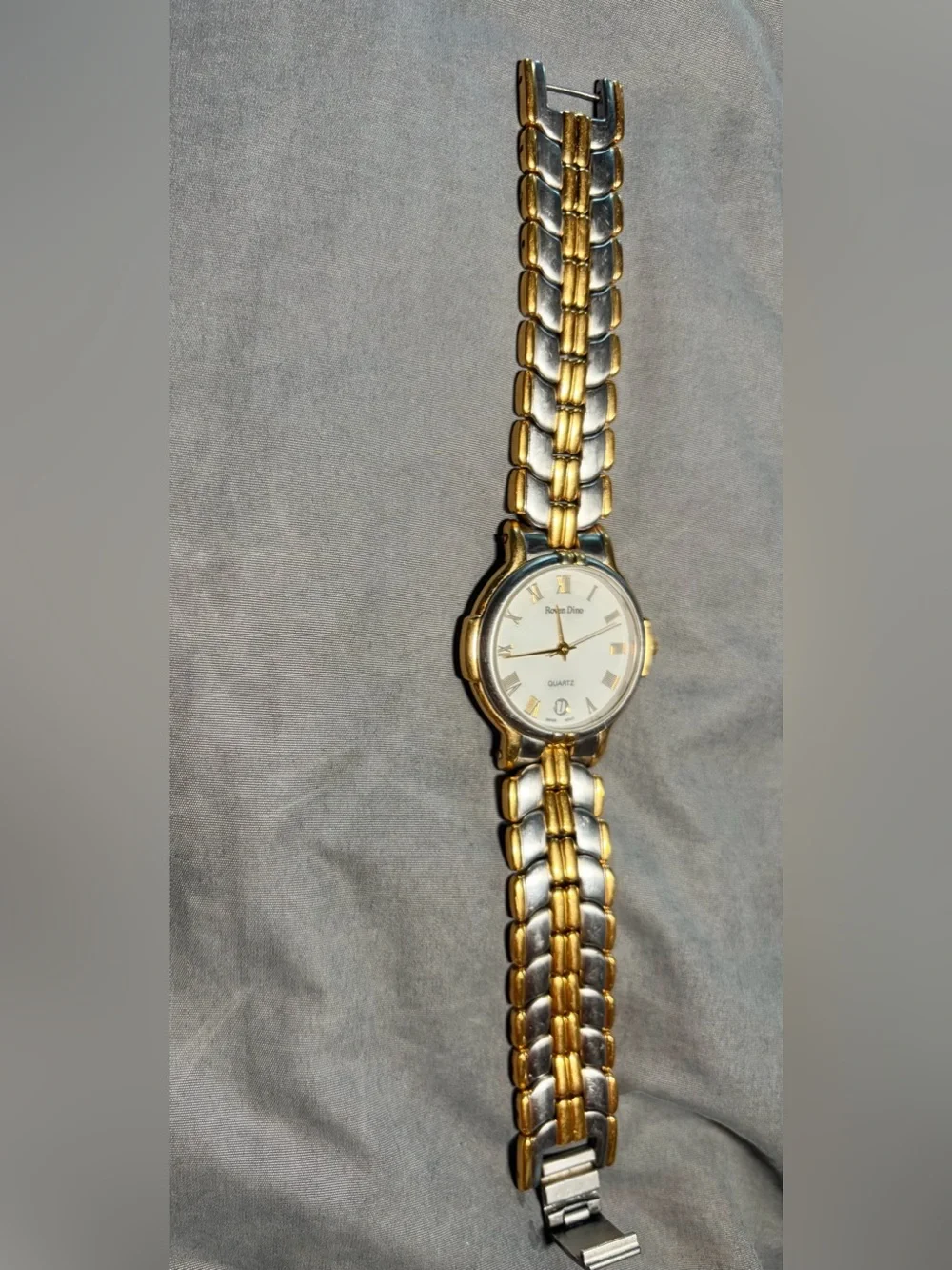 Vintage Men’s Roven Dino Gold & Silver Two-Tone Quartz Watch